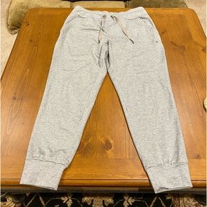 Apana,Large, grey, jogger, pant,with side pockets, elastic tie front,tapered leg